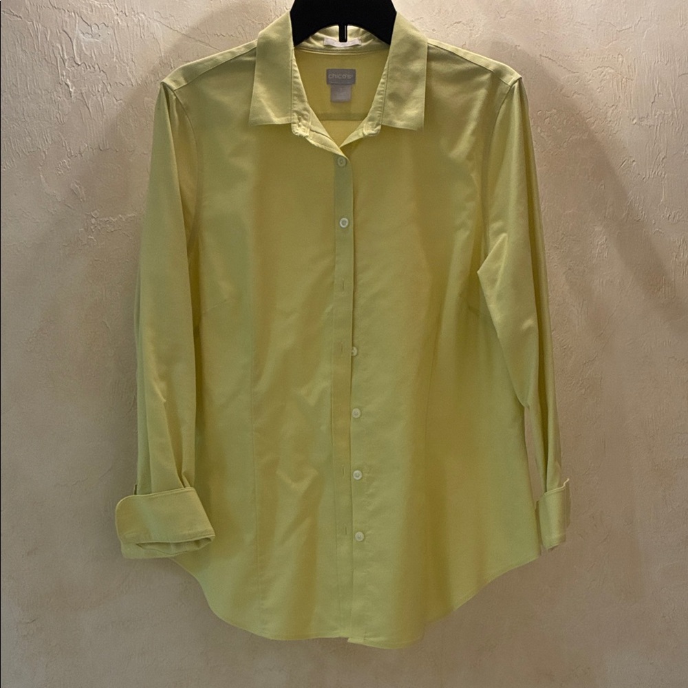 Chico's Pale Yellow Men's Long-Sleeve Dress Shirt